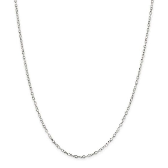 2.25mm, Sterling Silver, Solid Oval Cable Chain Necklace, 26 Inch - Picture 3 of 8